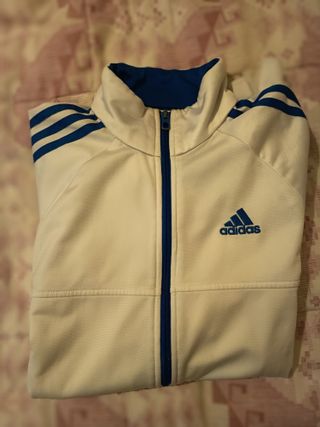Sudadera Adidas Vintage Blanca y Azul