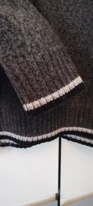 Jersey gris cuello alto cremallera talla XL