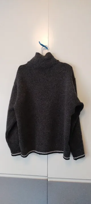 Jersey gris cuello alto cremallera talla XL