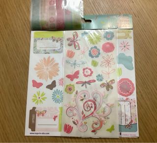 Set Manualidades Toga Stickers Flores Mariposas