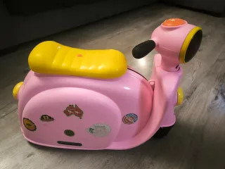 Maleta moto infantil rosa y amarilla