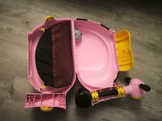 Maleta moto infantil rosa y amarilla