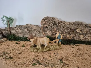 Pastor con bueyes para belén