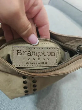 Bolso de piel marrón Esprit