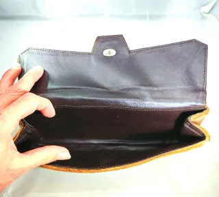 Pochette vintage in velluto marrone