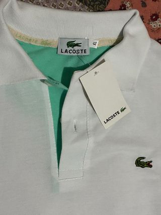 Polo Lacoste Blanco Talla XL