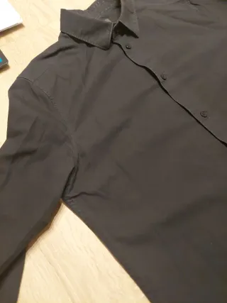 Camisa H&M Premium Cotton Talla M Negra