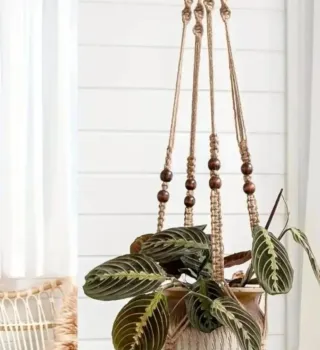 Cuelgta macetas macramé yute