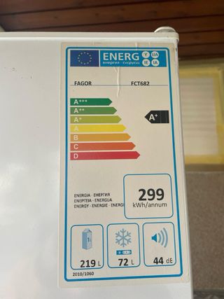 Nevera Fagor con congelador