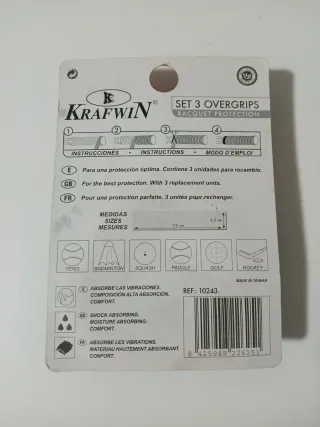 3 cintas de agarre para raquetas o stick Krafwin