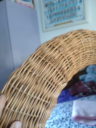 Espejo Redondo Mimbre Ratán