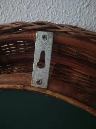 Espejo Redondo Mimbre Ratán