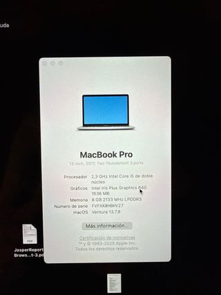 Macbook Pro 13 2017 Argento