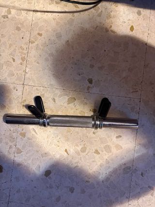 Barra de mancuerna cromada y abrazaderas