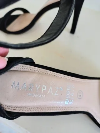 Sandalias tacón Marypaz ante negro talla 41