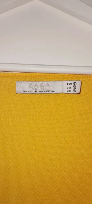 Top Zara punto canalé amarillo T.M