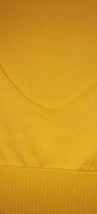 Top Zara punto canalé amarillo T.M
