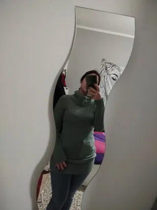 Maglione/vestito collo alto verde