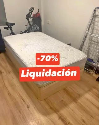 Canapé y colchón madera -70% Liquidación