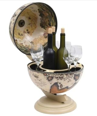 Maravilloso Mueble Bar Bola del Mundo Madera