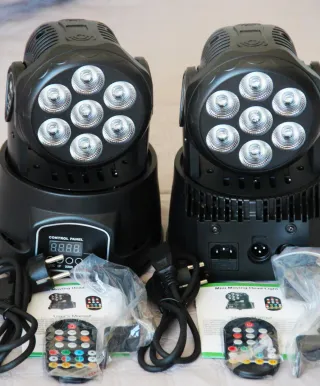 Fari LED RGBW testa mobile 105 w (4 pezzi)