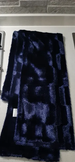 Sciarpa pelliccia sintetica blu