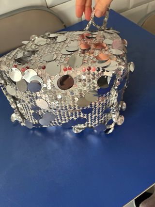 Bolso fiesta lentejuelas plata