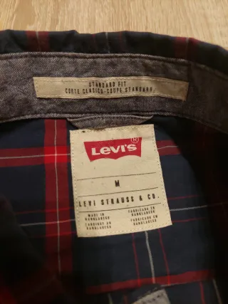Camisa Levi's cuadros azul y roja Talla M