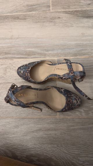 Alpargatas cuña denim y esparto