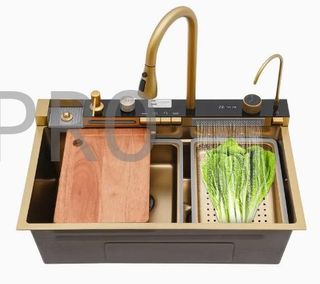 Fregadero Oro Multifunción con Pantalla Digital