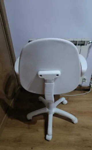 Silla juvenil escritorio rosa y blanco