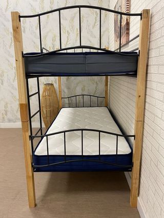 Litera Madera y Forja + 2 Colchones 90X190 NUEVO