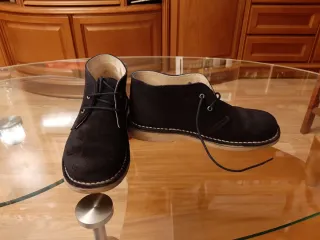 Botas serraje niño azul marino