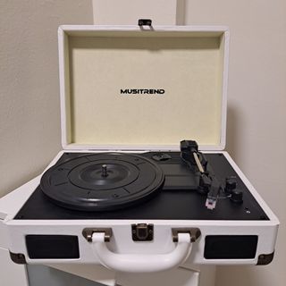 Tocadiscos Vintage MUSITREND Blanco y Negro