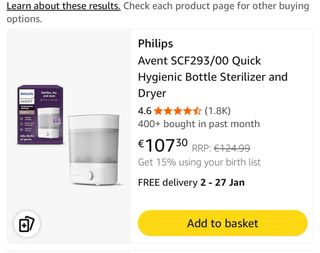 Philips Avent Sterilizzatore Vapore SCF293