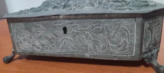 Antiguo joyero estaño puro 99%