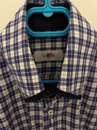 Camisa Credo cuadros azul y morado