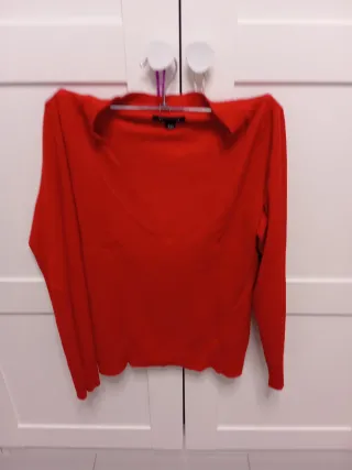 Jersey cuello pico talla 40 rojo