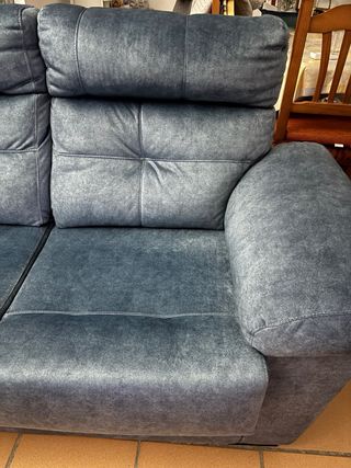 Sofá 2 plazas azul tela