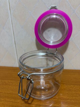 4 Barattoli in Vetro Ermetici Multicolore