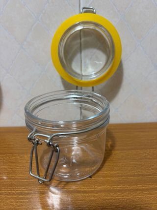 4 Barattoli in Vetro Ermetici Multicolore