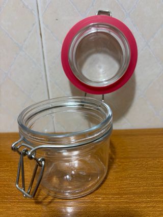 4 Barattoli in Vetro Ermetici Multicolore