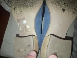 3 pares botines ante rosa, azul y marrón