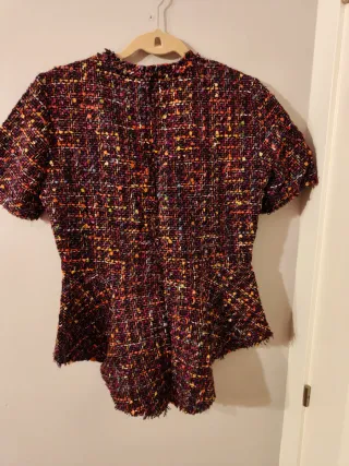 Camisa Zara Tweed Multicolor Sin Estrenar