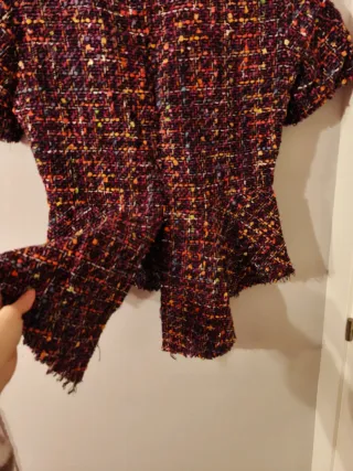 Camisa Zara Tweed Multicolor Sin Estrenar