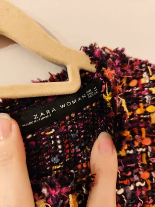 Camisa Zara Tweed Multicolor Sin Estrenar