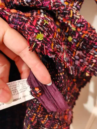 Camisa Zara Tweed Multicolor Sin Estrenar