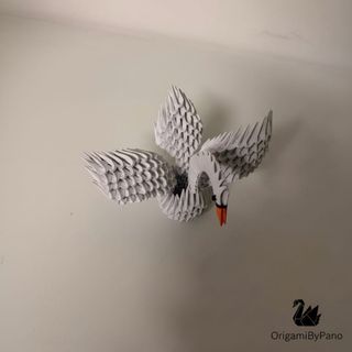 Cigno bianco origami elegante mini