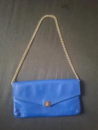 Bolso Carolina Herrera Azul y Dorado