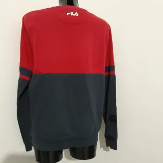 Felpa Fila S Rossa Blu Cotone unisex vintage